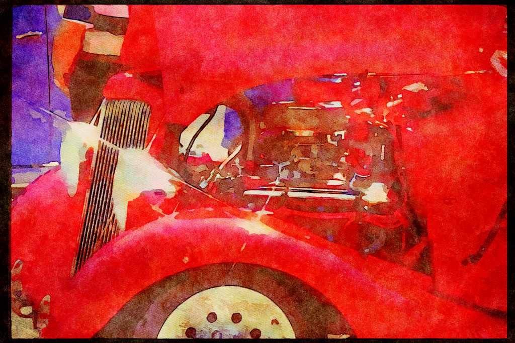 465002 Sparkling Hot rod Engine A4 Limited Edition Watercolour Print