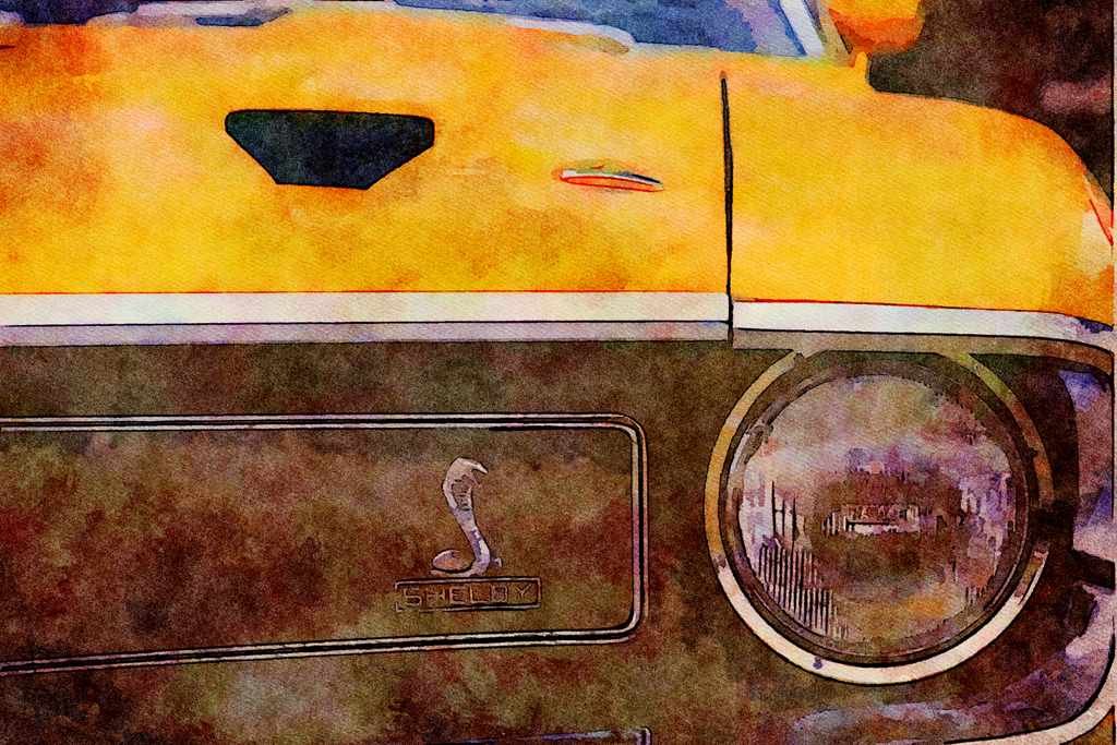 465004 1969 Ford Mustang Shelby GT 350 A4 Limited Edition Watercolour Print