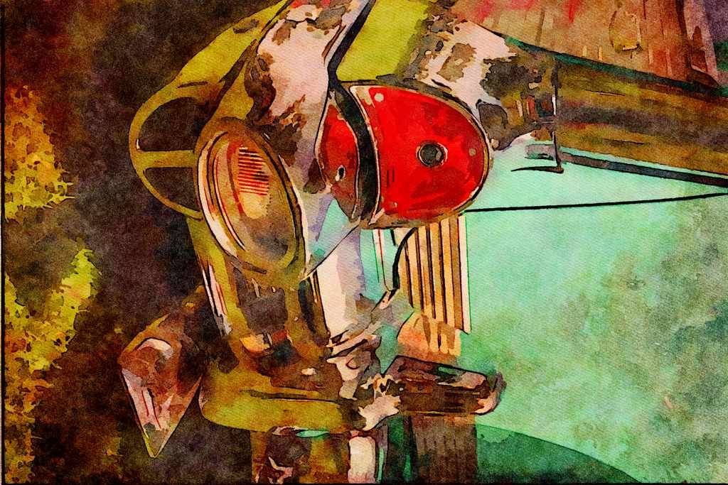 465012 1957 Chevrolet Belair A4 Limited Edition Watercolour Print