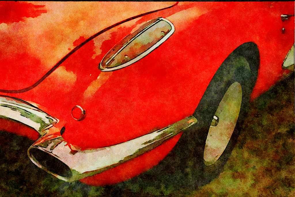 465017 1959 Corvette A4 Limited Edition Watercolour Print