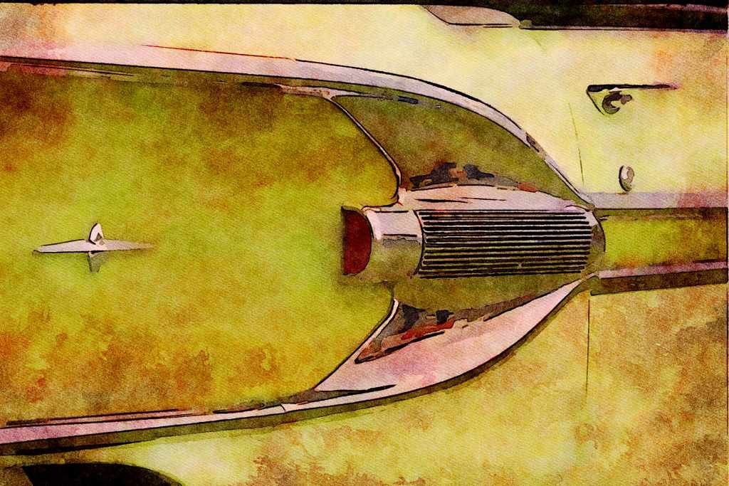 465021 1958 Pontiac Parisienne Coupe Sport A4 Limited Edition Watercolour Print