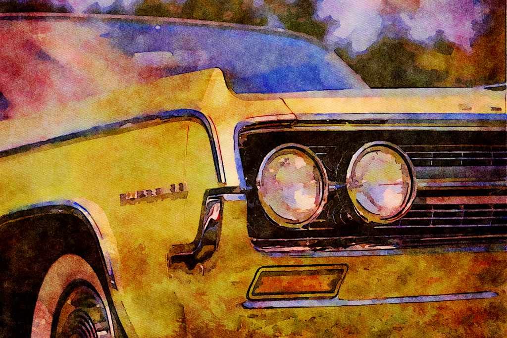 465027 1964 Oldsmobile Super 88 A4 Limited Edition Watercolour Print