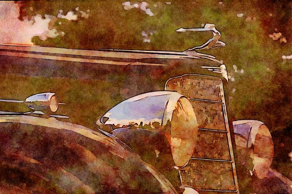465029 1934 Buick Master Deluxe A4 Limited Edition Watercolour Print