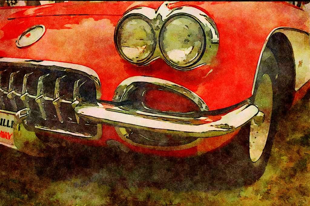 465031 1959 Corvette A4 Limited Edition Watercolour Print