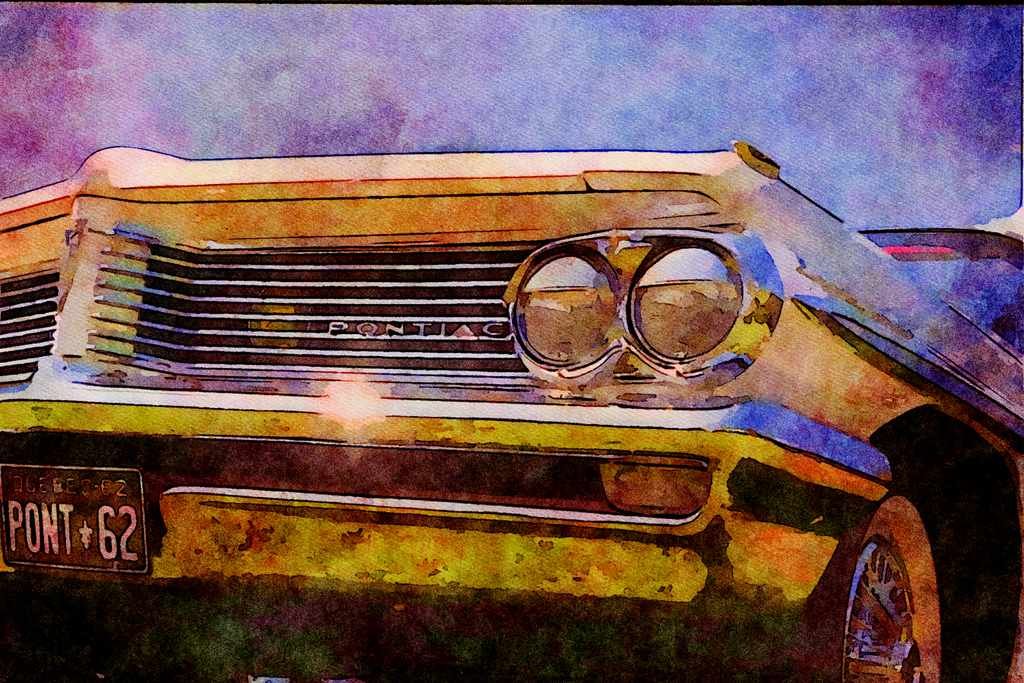 465033 1962 Pontiac Parisienne A4 Limited Edition Watercolour Print