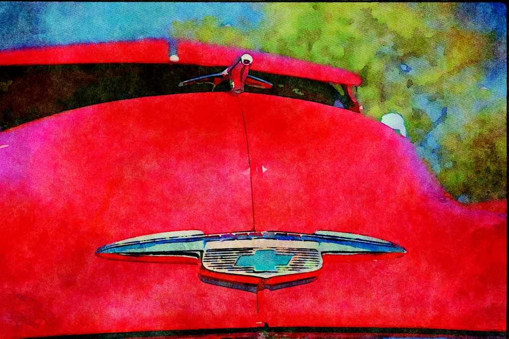 465037 1951 Chevrolet Deluxe A4 Limited Edition Watercolour Print