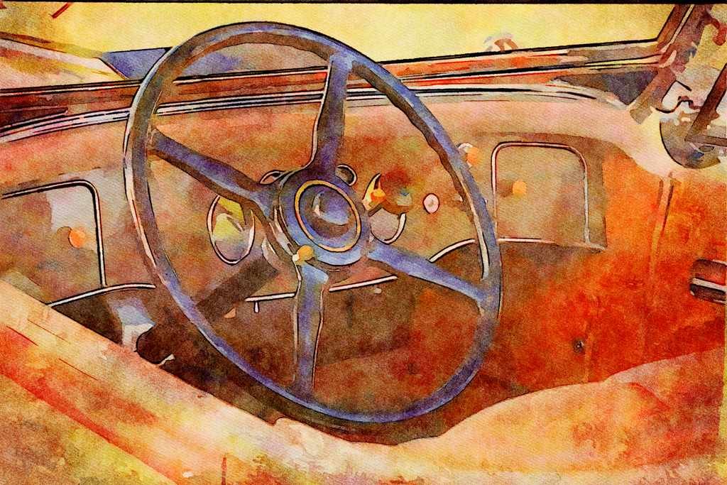 465053 1932 Packard Phaeton A4 Limited Edition Watercolour Print