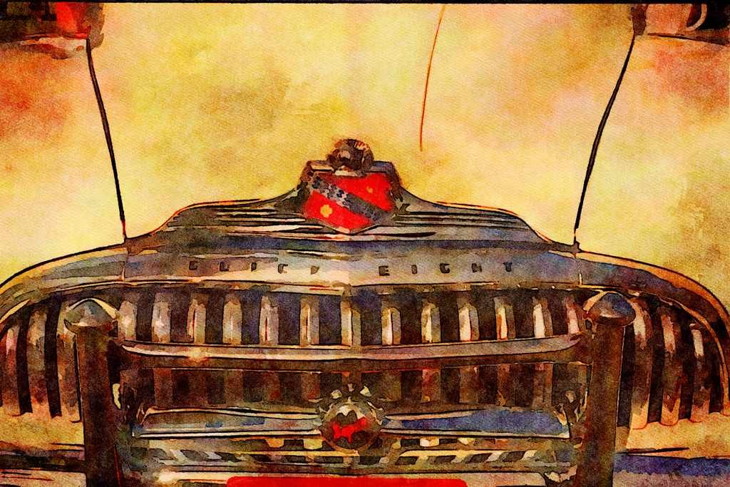 465055 1947 Buick Eight Super A4 Limited Edition Watercolour Print