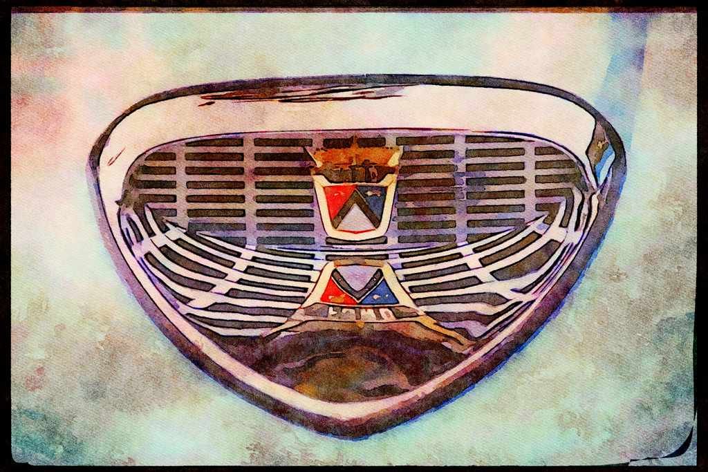 465057 Chrome Ford Emblem A4 Limited Edition Watercolour Print