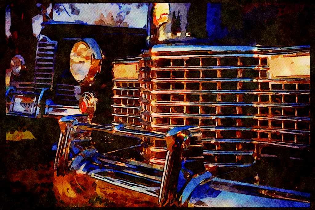 465064 Classic Cadillac Grill A4 Limited Edition Watercolour Print