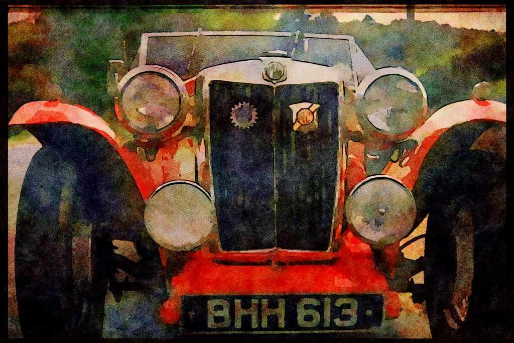465077 1946 MG A4 Limited Edition Watercolour Print