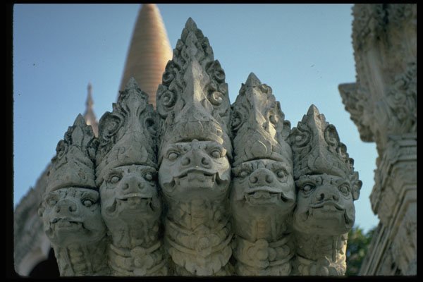 466012 Stone Temple Guards, Thailand A4 Photo Print