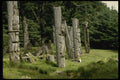 466014 Tilted Haida Totems, Queen Charlotte Island, Canada A4 Photo Print