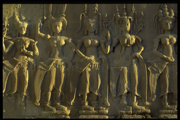 466082 Angkor Wat Detail, Apsara Dancers, Thailand A4 Photo Print