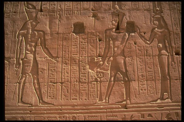 466086 Hieroglyphics On Wall At Kom Ombo, Egypt A4 Photo Print