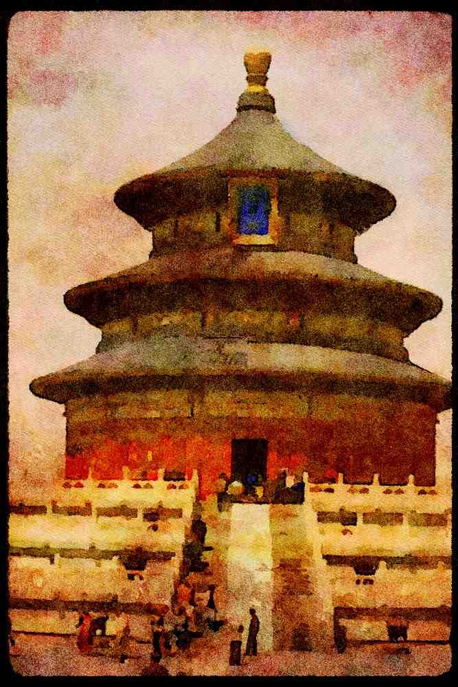 467006 Prayer Hall, Beijing A4 Limited Edition Watercolour Print