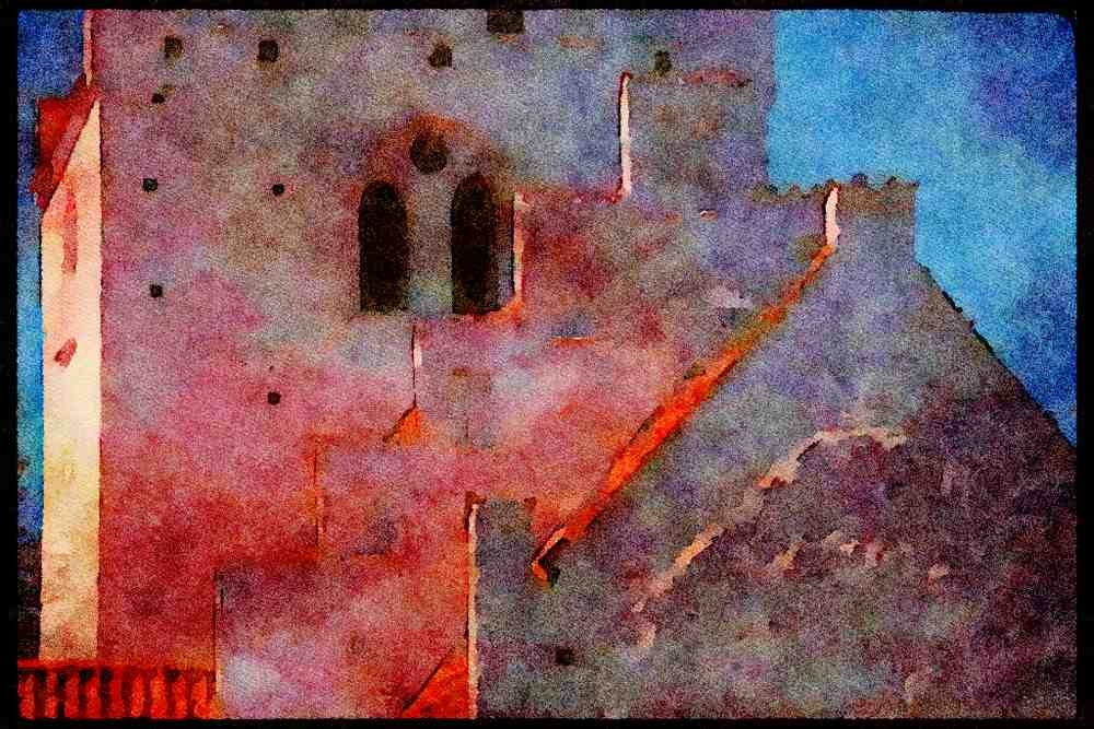 467007 Detail Of Danish Church, Denmark A4 Limited Edition Watercolour Print