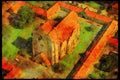 467009 Danish Church, Denmark A4 Limited Edition Watercolour Print