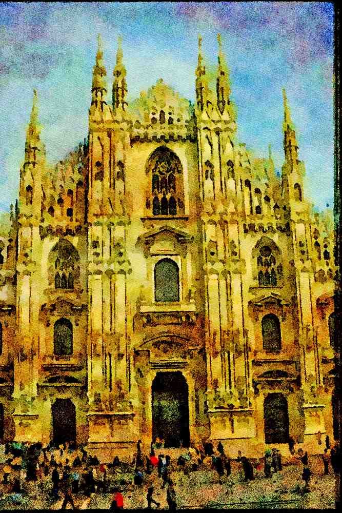 467023 Duomo Cathedral, Milan, Italy A4 Limited Edition Watercolour Print