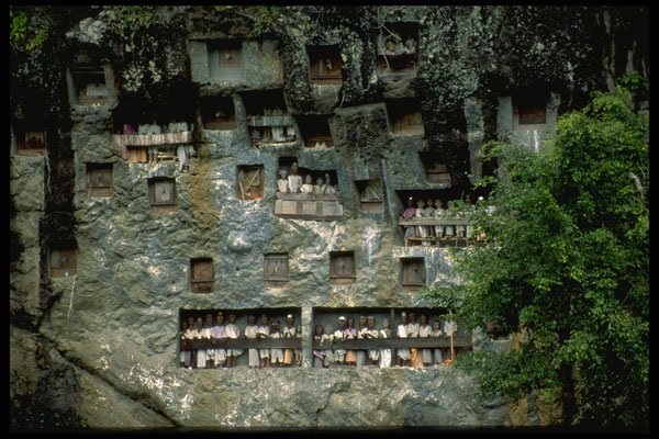 467040 Wooden Effigies, Sulawesi A4 Photo Print