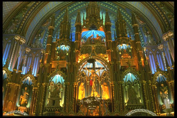 467042 Inside The Basilica Of Notre Dame, Montreal, Quebec, Canada A4 Photo Print