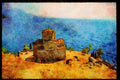 467045 Ancient Monastery, Orchid, Macedonia A4 Limited Edition Watercolour Print
