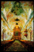 467050 Jesuit Church, Lucerne, Switzerland A4 Limited Edition Watercolour Print