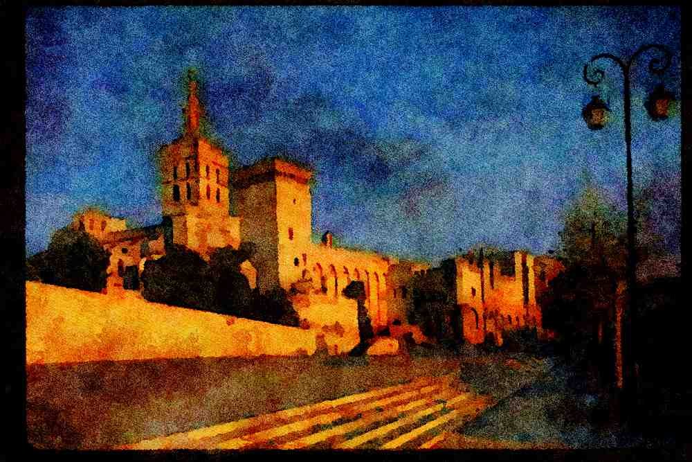 467052 Palace Of The Popes, Avignon, France A4 Limited Edition Watercolour Print