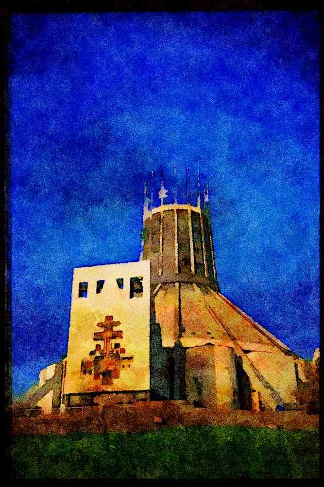 467055 Roman Catholic Metropolitan Cathedral, Liverpool, England A4 Limited Edition Watercolour Print