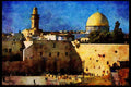 467068 Wailing Wall And Dome Of The Rock, Jerusalem, Israel A4 Limited Edition Watercolour Print