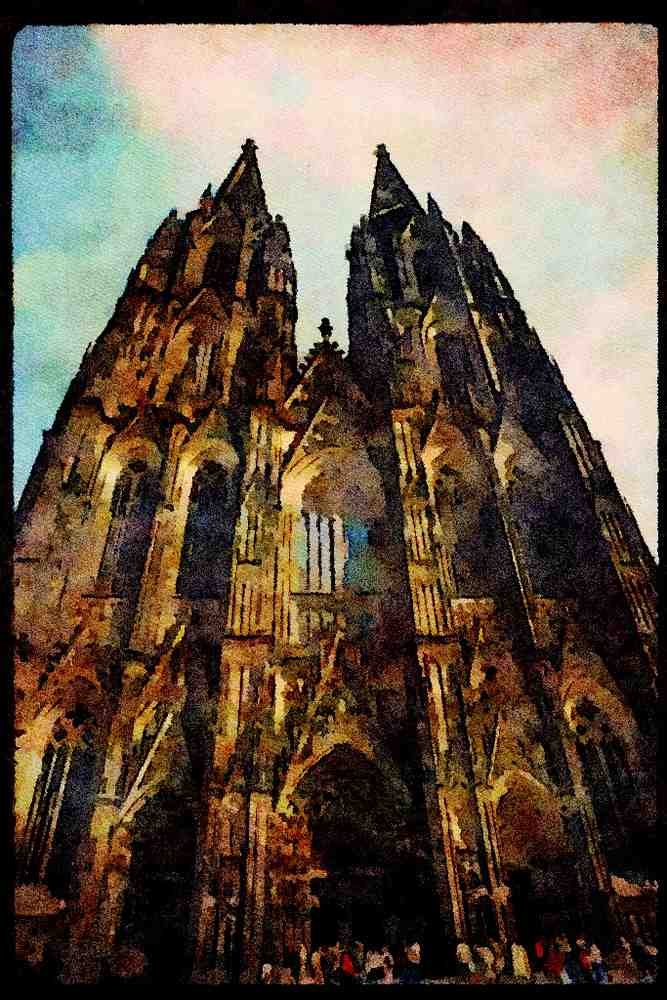 467086 Cathedral, Cologne, Germany A4 Limited Edition Watercolour Print