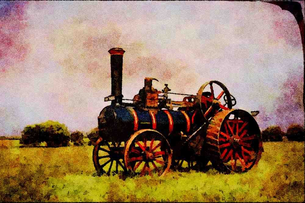 468004 1913, Fowell Traction Engine, Holywell Farm A4 Limited Edition Watercolour Print