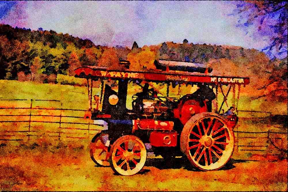 468006 1919, John Fowler 3 NHP Showman's Tractor, _Firefly_ A4 Limited Edition Watercolour Print