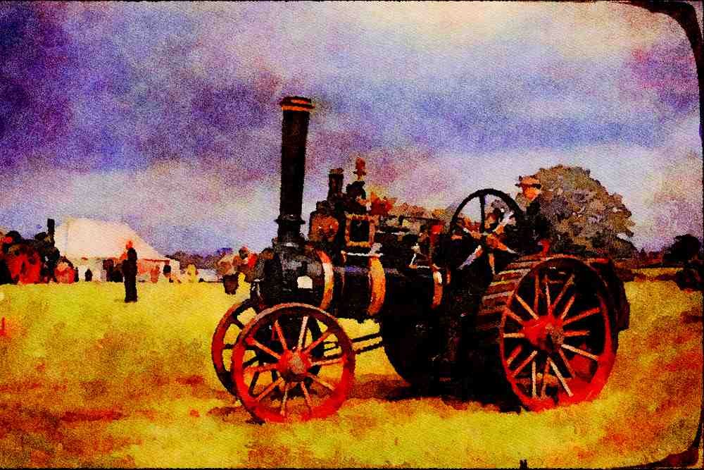 468007 1918, McLaren Traction Engine Parades At Woodton Rally A4 Limited Edition Watercolour Print