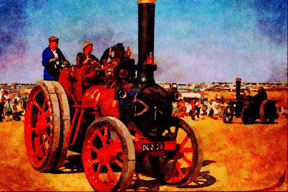 468011 1909, Marshall 6 NHP Traction Engine A4 Limited Edition Watercolour Print