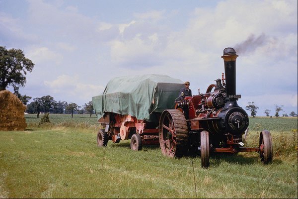 468014 1904, Charles Burrell Traction Engine Tows A Thresher A4 Photo Print