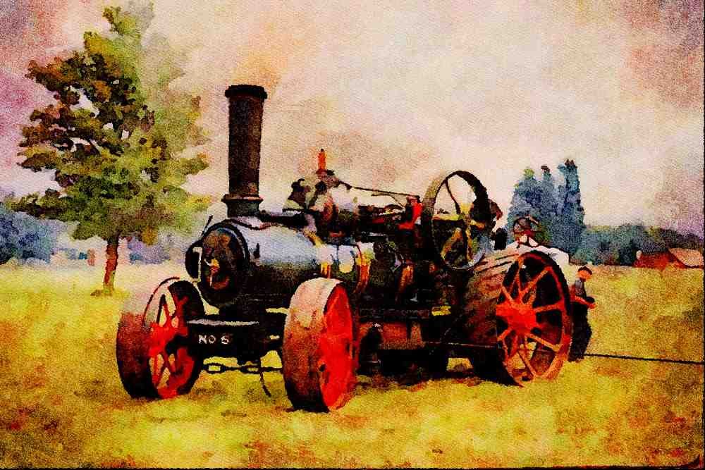 468015 1917, John Fowler Ploughing Engine, _Sir John_ A4 Limited Edition Watercolour Print