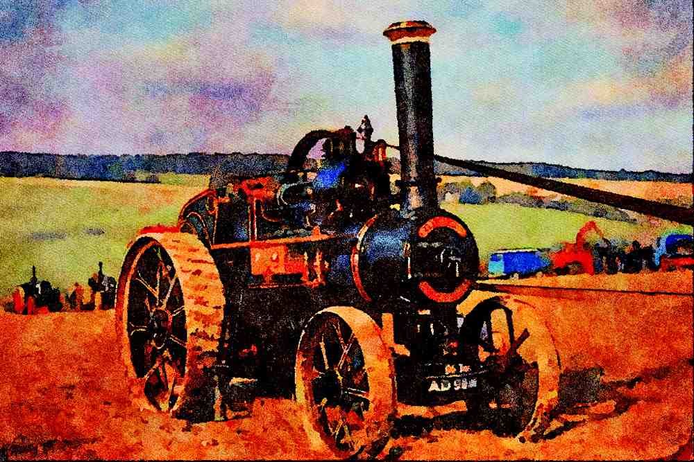 468016 1910, Robey 7 NHP Traction Engine A4 Limited Edition Watercolour Print