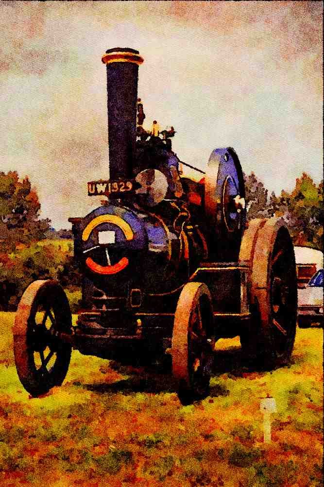 468017 John Fowler Ploughing Engine, _Oriana_, At Banbury A4 Limited Edition Watercolour Print