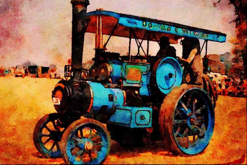 468037 Tasker 4 NHP Tractor, Built In 1917 At Andover A4 Limited Edition Watercolour Print