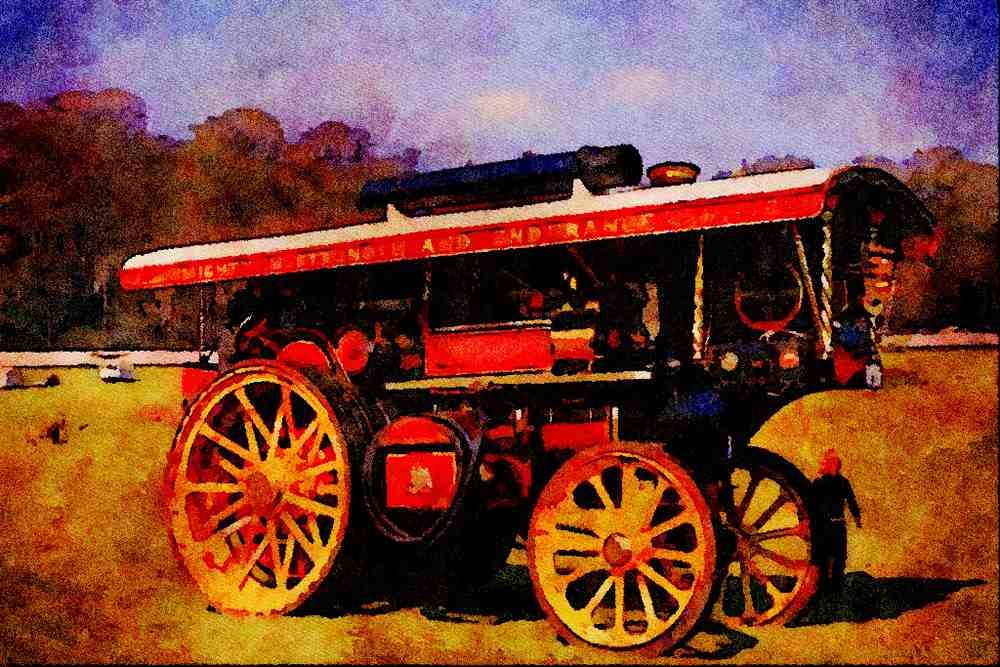 468039 1934, John Fowler Showman's Road Loco A4 Limited Edition Watercolour Print
