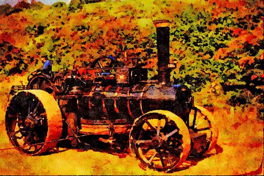 468058 1919, McLaren Ploughing Engine, _Hero_, At Stourpaine A4 Limited Edition Watercolour Print