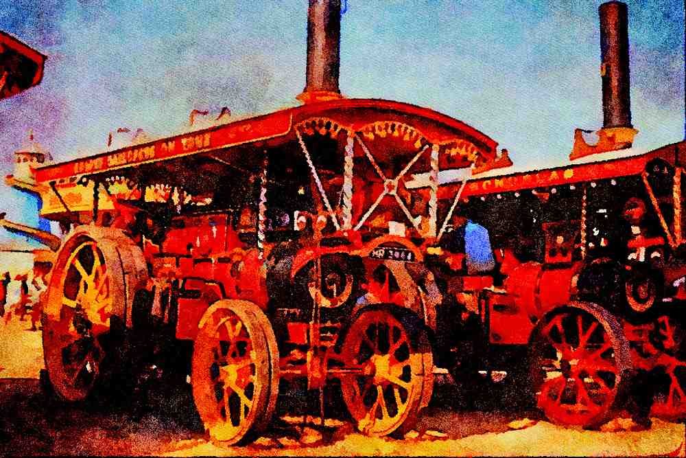 468060 1915, Charles Burrell 7 NHP Showmans Road Loco A4 Limited Edition Watercolour Print