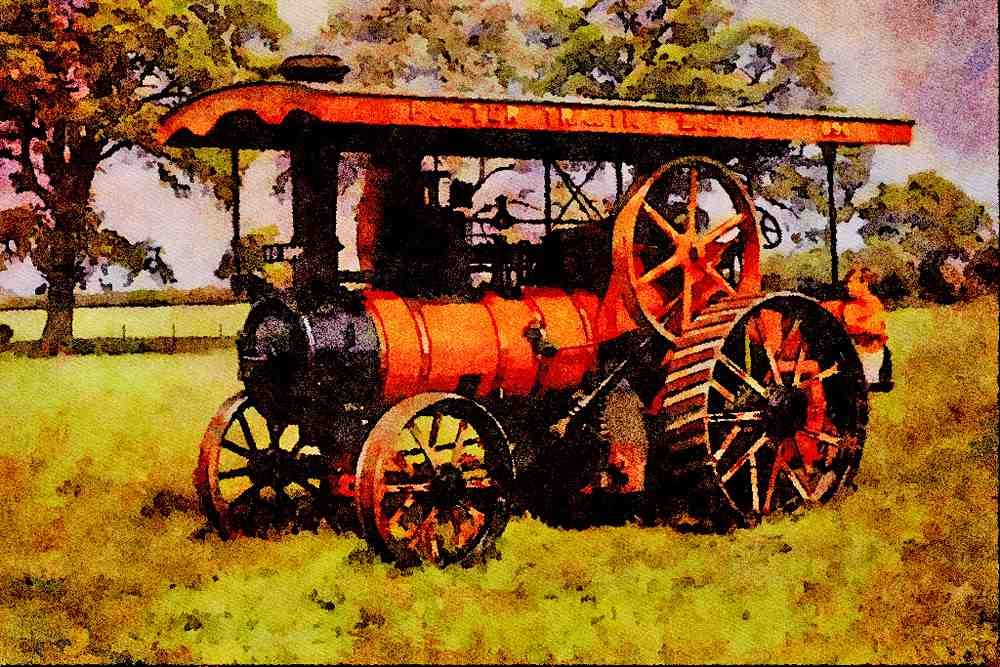 468071 1916, Wm Foster 8 NHP Traction Engine _Master Fred_ A4 Limited Edition Watercolour Print