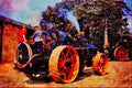 468074 Rear View Of 1917 John Fowler Ploughing Engine _Bessie_ A4 Limited Edition Watercolour Print