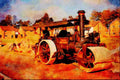 468081 Charles Burrell 8 ton Road Roller At Work A4 Limited Edition Watercolour Print