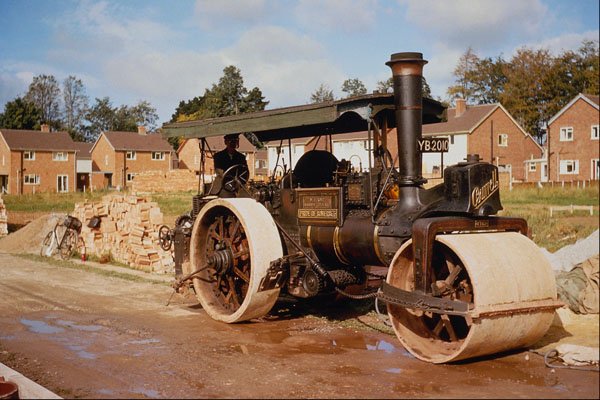 468081 Charles Burrell 8 ton Road Roller At Work A4 Photo Print