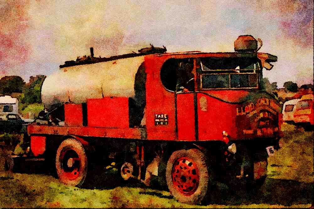 468084 1929, Sentinel DG4 Tar Sprayer Still At Work In 1975 A4 Limited Edition Watercolour Print