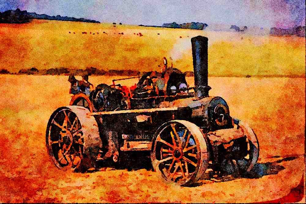 468089 1918, 16 NHP John Fowler Ploughing Engine Of Blows Steam A4 Limited Edition Watercolour Print