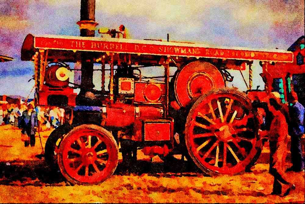 468098 1922, Charles Burrell Showman's Road Loco,_Stokomolief_ A4 Limited Edition Watercolour Print
